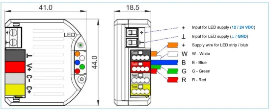 TEM MTRGB 100 FT FT RGBW Modul - dayagram1