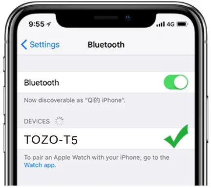 TOZO T5 True Wireless Stereo Earbuds - phone