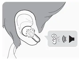 TONE-FP8W Bluetooth LG Stereo Headset Owner's Manual - When you wear the earbuds, you will hear a wearing detection alarm