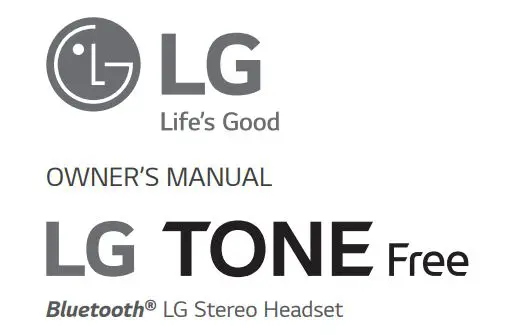 TONE-FP8W Bluetooth LG Stereo Headset Owner's Manual