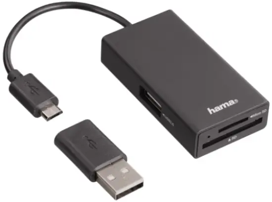 hama 300082 USB OTG Hub-Card Reader