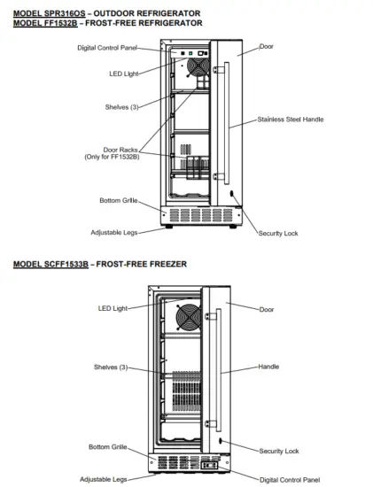 SUMMIT SPR627OS Indoor Frost-Free Refrigerators 2