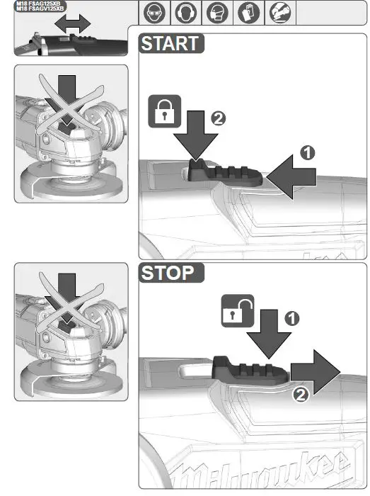 milwaukee M18 FSAG125XB Cordless 125mm Angle Grinder 7