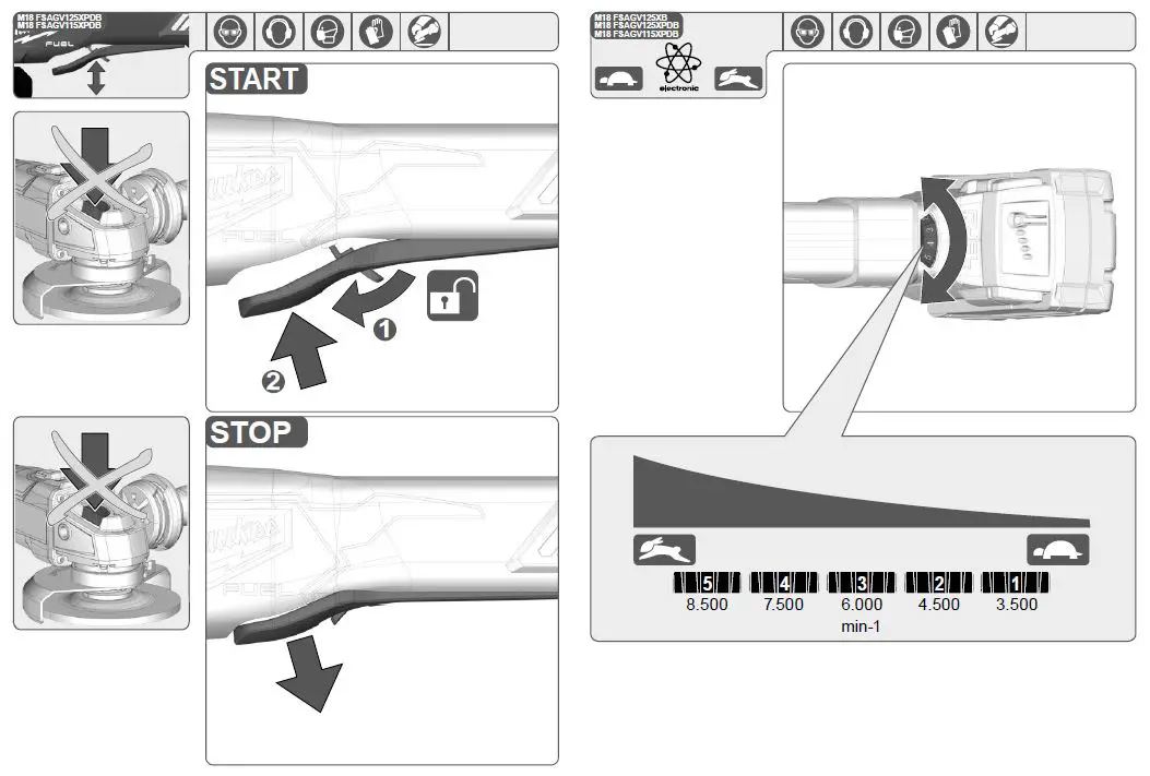 milwaukee M18 FSAG125XB Cordless 125mm Angle Grinder 8