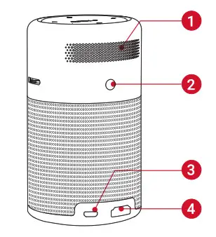 NEBULA Capsule Smart WiFi Mini Projector - Overview -Rear View