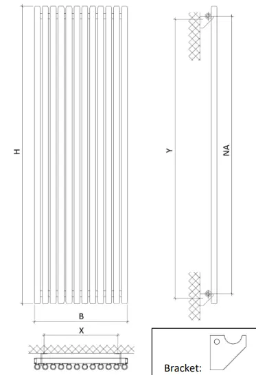 XIMAX 2273BTU Bristol Single Panel Towel Radiator-fig6
