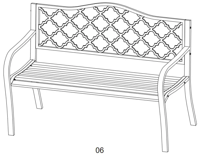 WELLFOR HW-HGY-67395 2 Seat Black Metal Outdoor Bench-fig7