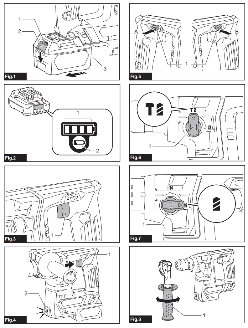 makita HR140D Cordless Rotary Hammer - fig