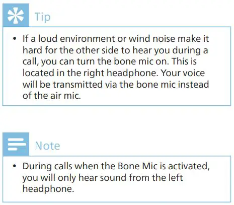 PHILIPS TAA7607 Wireless Sports Headphones User Manual - Manage your calls and music