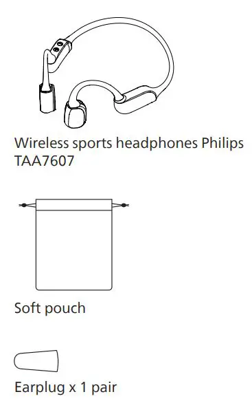 PHILIPS TAA7607 Wireless Sports Headphones User Manual - What's in the box