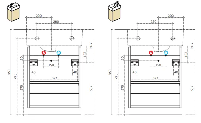 Ideal STANDARD T4304 Hand Wash Basin Unit-3