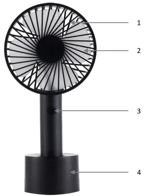Goldair GCPHF28 10cm Rechargeable Handheld Fan - 1