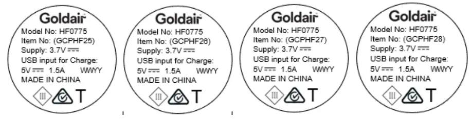 Goldair GCPHF28 10cm Rechargeable Handheld Fan - 2