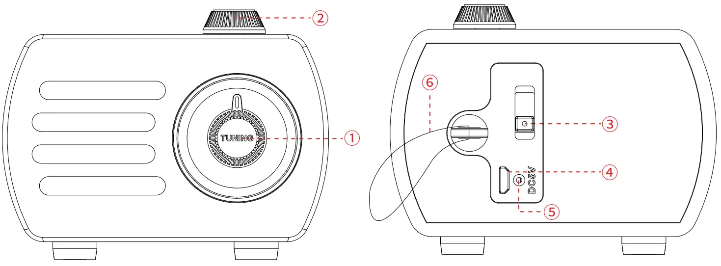 PRONUS R 818 Retro Mini FM Radio - parts