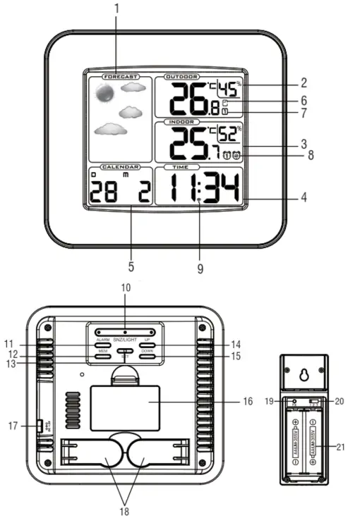 HYUNDAI WS 8446 Meteo Weather Station with DCF-1