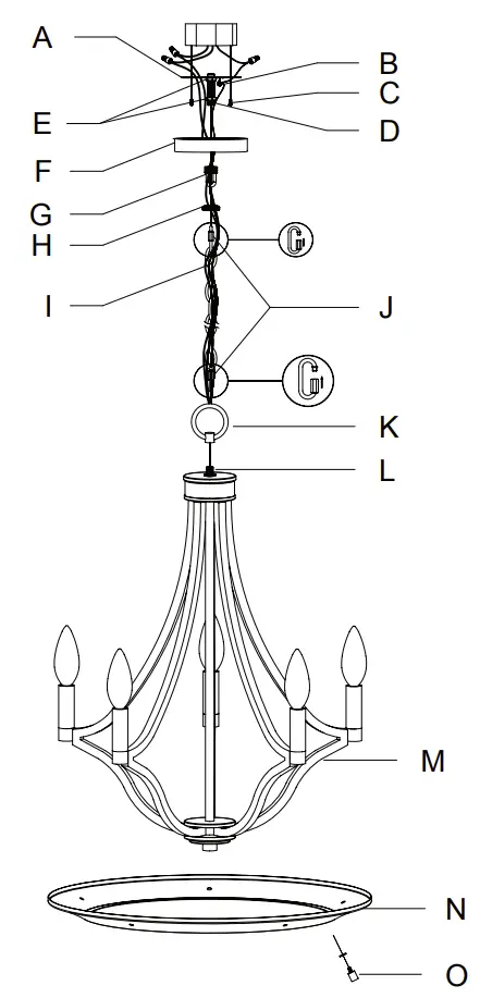 19424 5 Light Pendant Overview