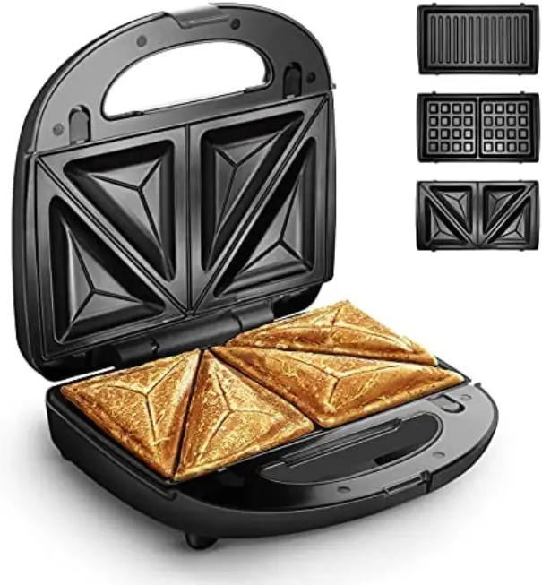 VonHaus 2000120 3 in 1 Toastie Sandwich Maker for Panini and Waffles