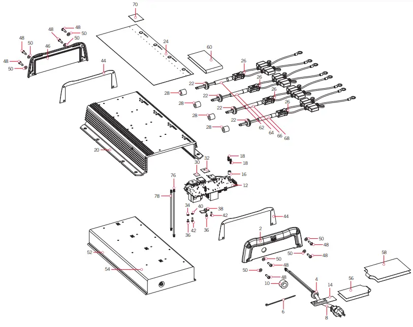 MINN KOTA MK 230PCL Precision Onboard Charger -Charger Parts Diagram