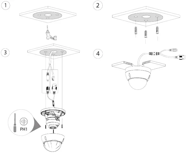 Cable going through the mounting surface