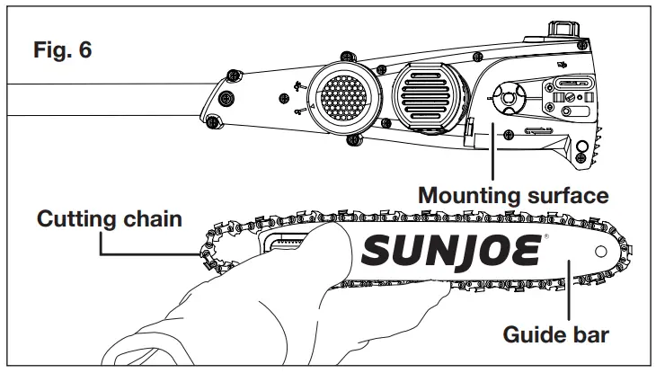 SUNJOE 24V PS10 CT RM Cordless Pole Chain Saw Tool Only 24 VOLT MAX 10 INCH - fig 7