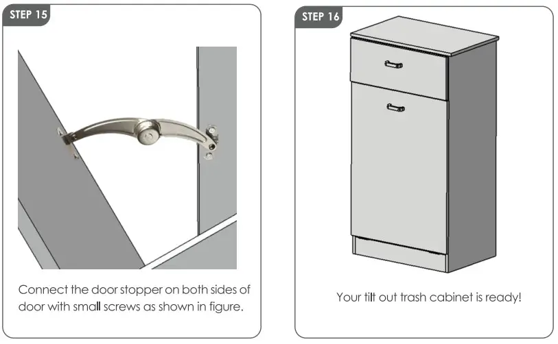 flybold Tilt Out Trash Can Holder -STEP15