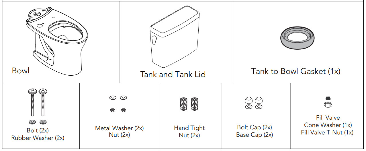 TOTO CST746, CST748 Two Piece Toilet - Figure 1