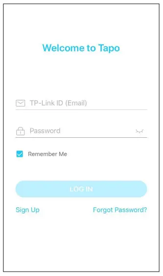 tp-link Tapo P110 Mini Smart Wifi Socket - Log In