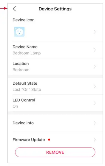 tp-link Tapo P110 Mini Smart Wifi Socket - Settings