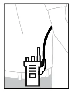 motorola Rx Only Adjustable D-Style Earpiece With GCAI-Mini - Cable Management