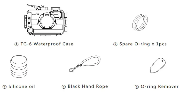 WEEFiNE WFH TG 6 Waterproof Case - PACKAGE CONTENTS