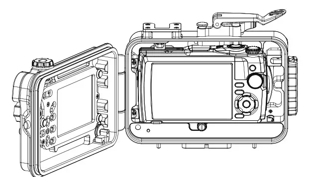 WEEFiNE WFH TG 6 Waterproof Case - TO INSTALL THE CAMERA INTO THE CASE 2