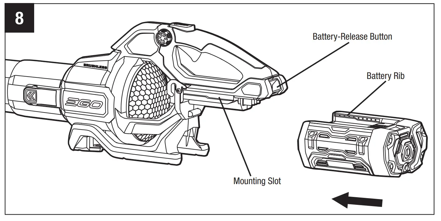 TO INSTALL/REMOVE BATTERY PACK (Fig. 8)