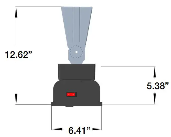 king RK2045-RMT-BLK SmartWave Triple Bulb Carbon Fiber Radiant Heater Instruction Manual - Heater Dimensions