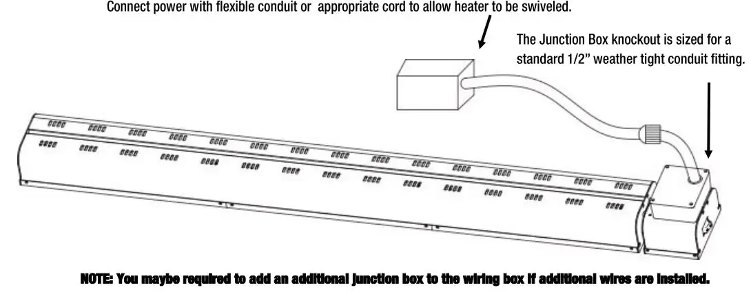 king RK2045-RMT-BLK SmartWave Triple Bulb Carbon Fiber Radiant Heater Instruction Manual - Installation Instructions