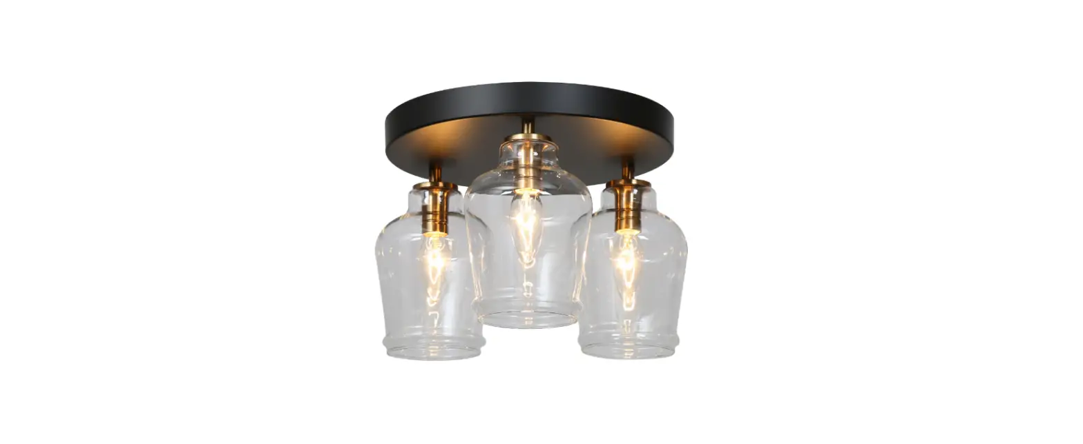 Zevni A04786 Yuba 3-light 11-in Black Flush Mount Light Instruction Manual