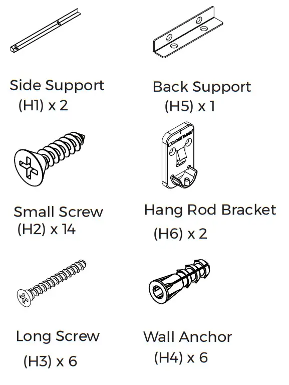 CLOSETMAID 4567, 4610 Shelf and Hang Rod Kit - fig 1