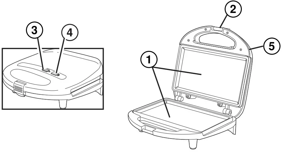 proctor silex 25415 Deluxe Hot Sandwich Maker - Figure 1