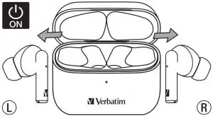 FIG 7 Turning on earbuds
