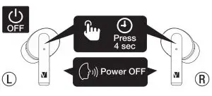 FIG 8 Turning off earbuds