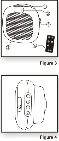 Hunter 73027 73027-WH Plug-in Heater with Remote Control-fig3