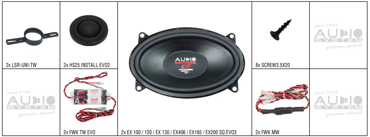 AUDIO SYSTEM HX 100 SQ EVO3 10cm 2 Wege Compo