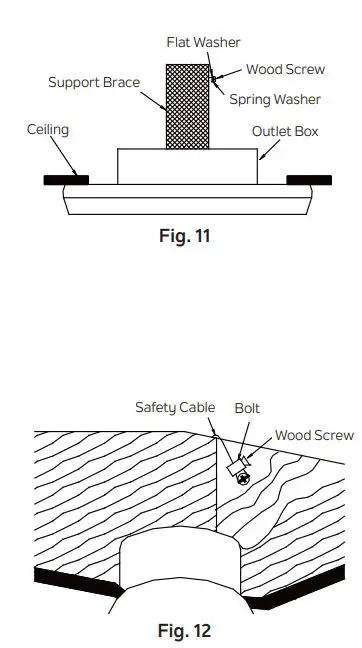 KICHLER 300325 56 Inch Crescent Ceiling Fan Brushed Nickel Instruction Manual - Fig 11,12