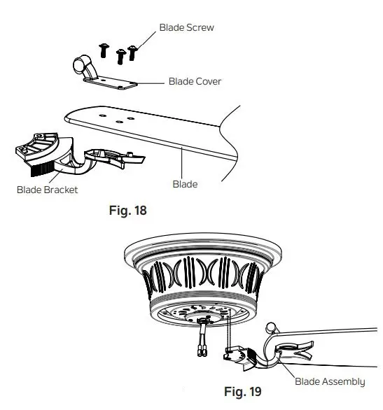 KICHLER 300325 56 Inch Crescent Ceiling Fan Brushed Nickel Instruction Manual - Fig 18,19