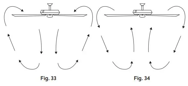 KICHLER 300325 56 Inch Crescent Ceiling Fan Brushed Nickel Instruction Manual - Fig 33,34