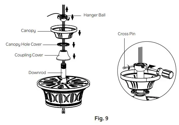 KICHLER 300325 56 Inch Crescent Ceiling Fan Brushed Nickel Instruction Manual - Fig 9