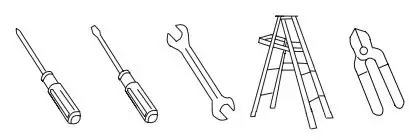 KICHLER 300325 56 Inch Crescent Ceiling Fan Brushed Nickel Instruction Manual - TOOLS AND MATERIALS REQUIRED