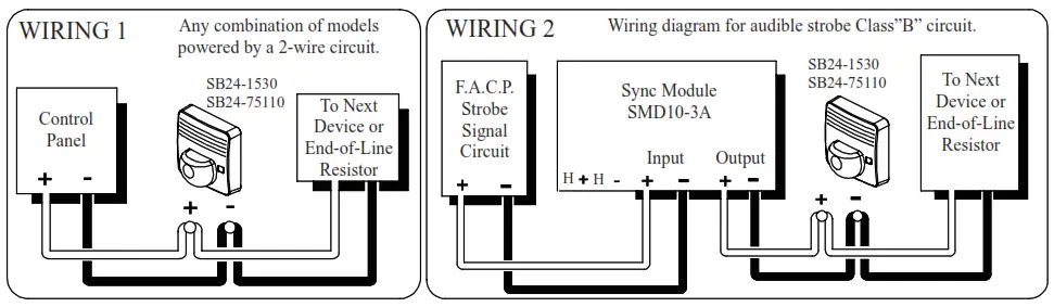 POTTER SB24 SERIES Select-A-Strobe - Wiring Diagram