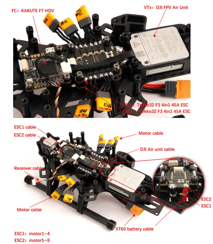 Holybro Kopis 30088 Cinematic X8 Frame Kit - Wiring diagram