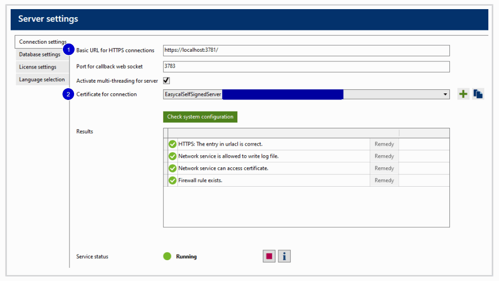 BRAND EASYCAL 5.0 Calibration Software - server settings 2