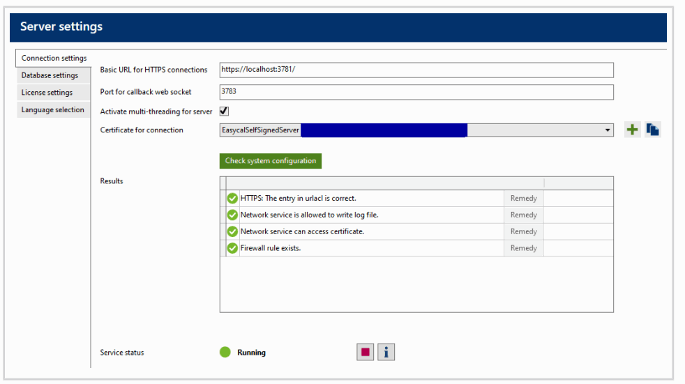 BRAND EASYCAL 5.0 Calibration Software - server settings